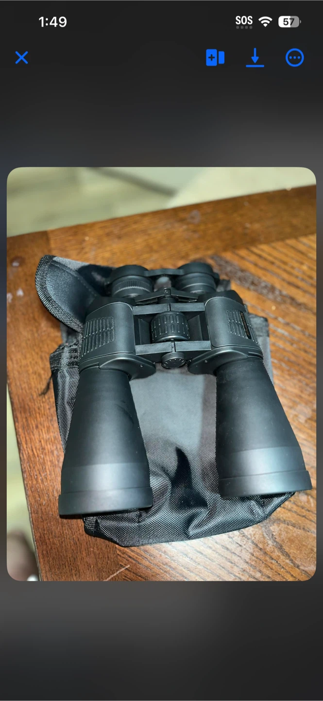 Black Binoculars with Carrying Pouch