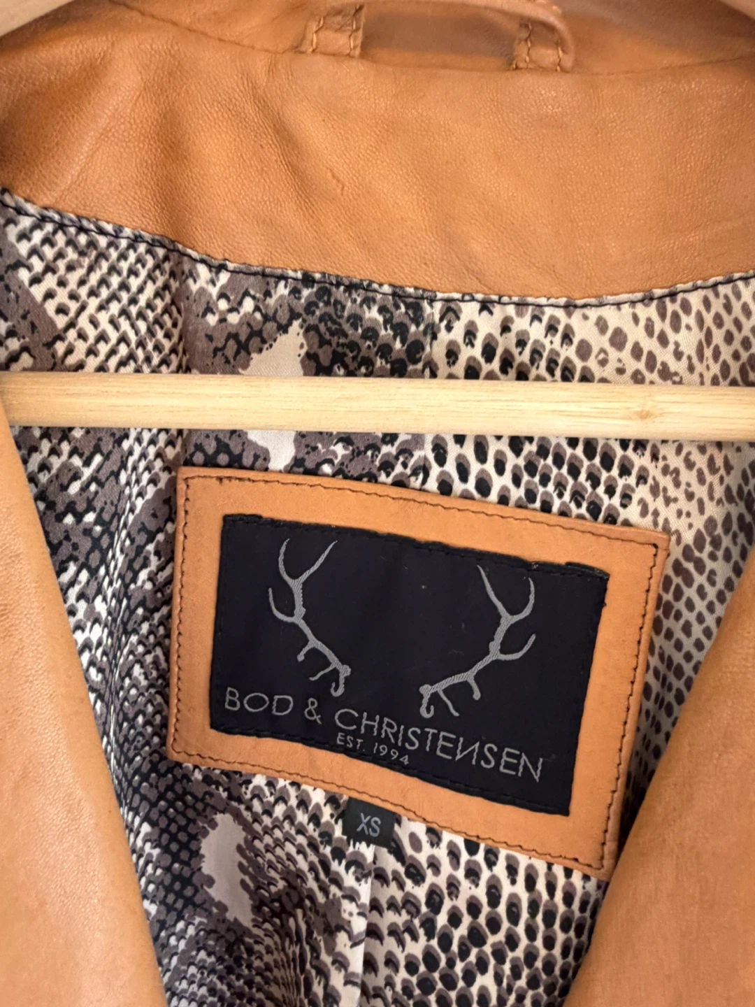 BOD & CHRISTENSEN Tan Leather Blazer Jacket Size XS - photo 2
