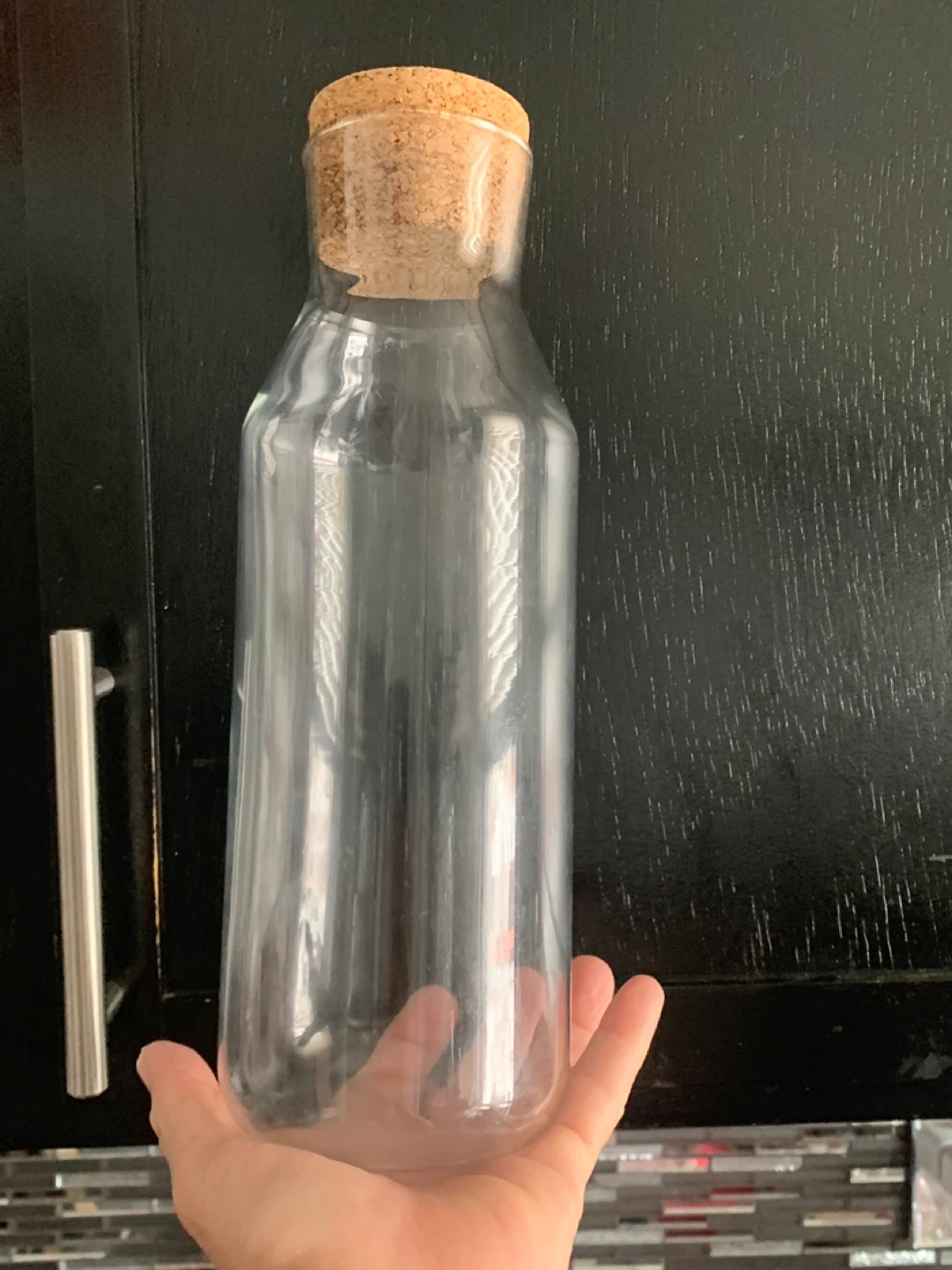 Clear Glass Water Bottle with Cork Lid