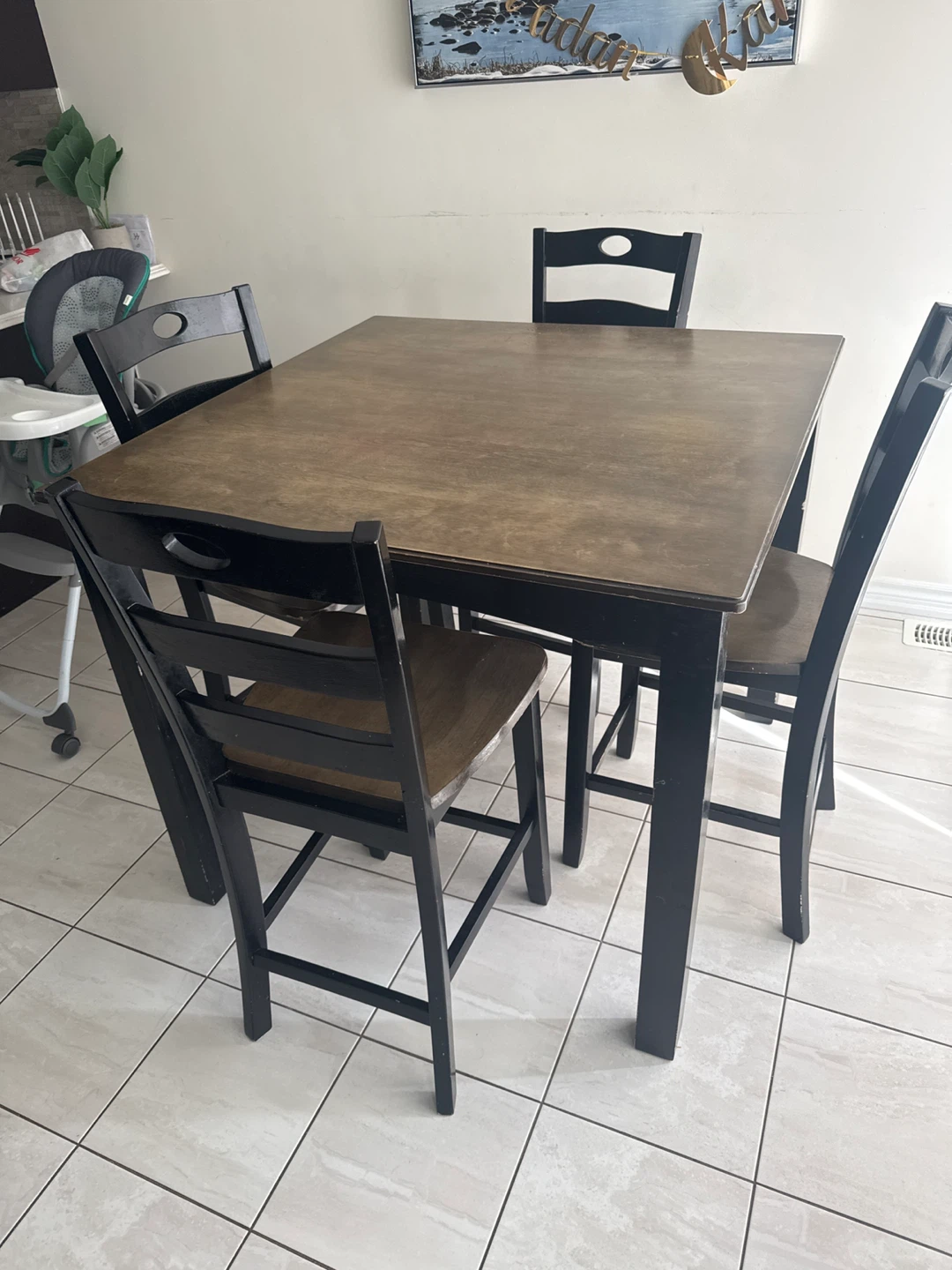 Dining Table Set with 4 Chairs