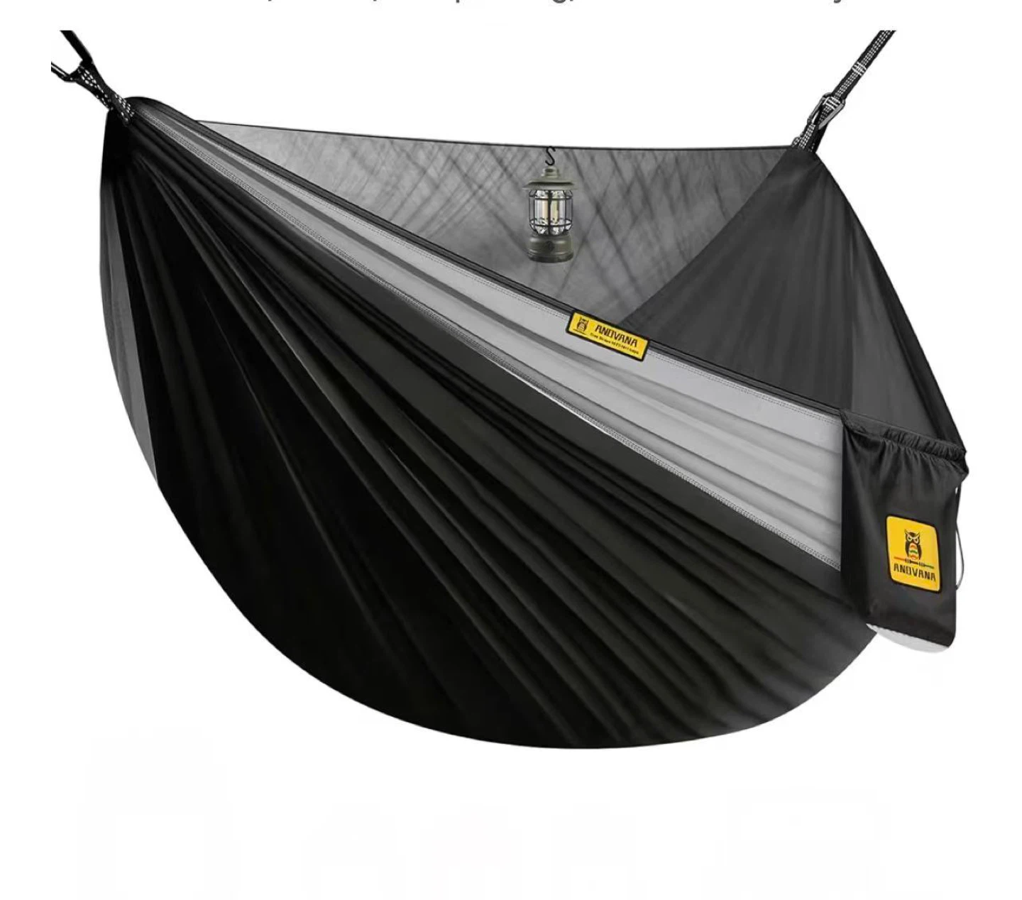 2-in-1 Hammock - Mosquito-Proof & Regular, 11FT Length, Black
