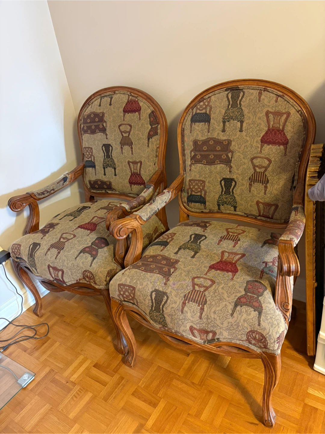 Pair of Accent Chairs with Novelty Upholstery - photo 2