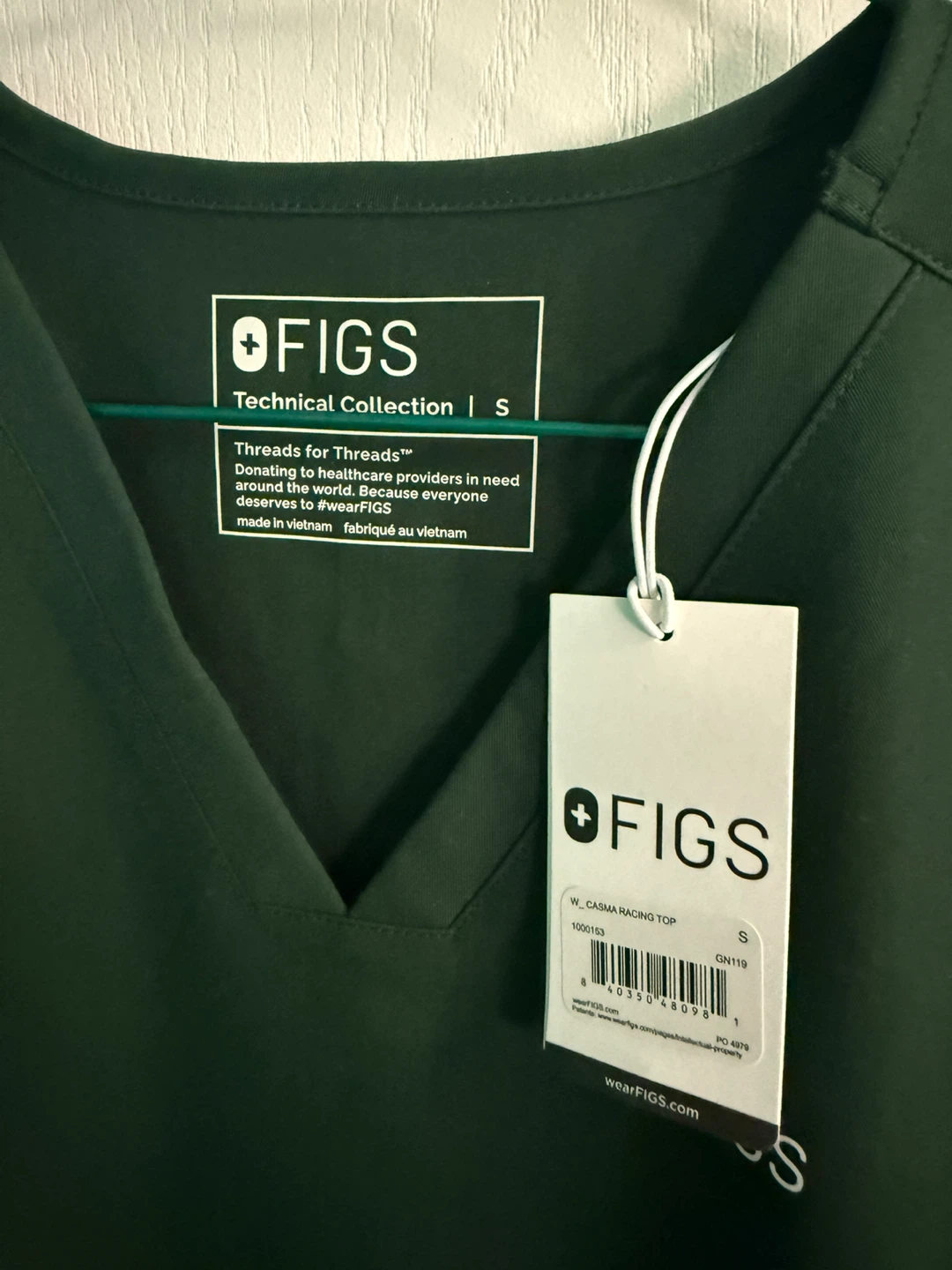 FIGS Casma Scrub Top - British Racing Green - S
