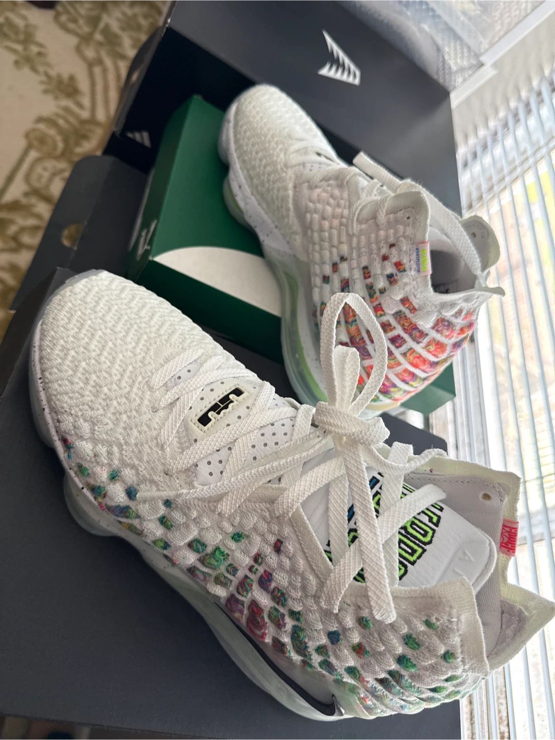 Nike LeBron 17 Low White Multi-Color Basketball Shoes