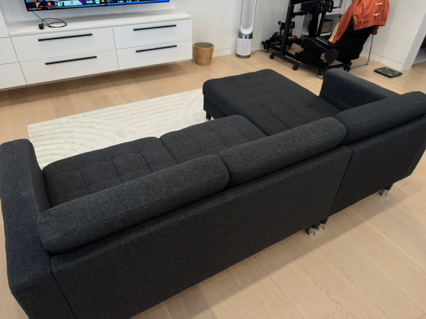Dark Grey Sectional Sofa - photo 3