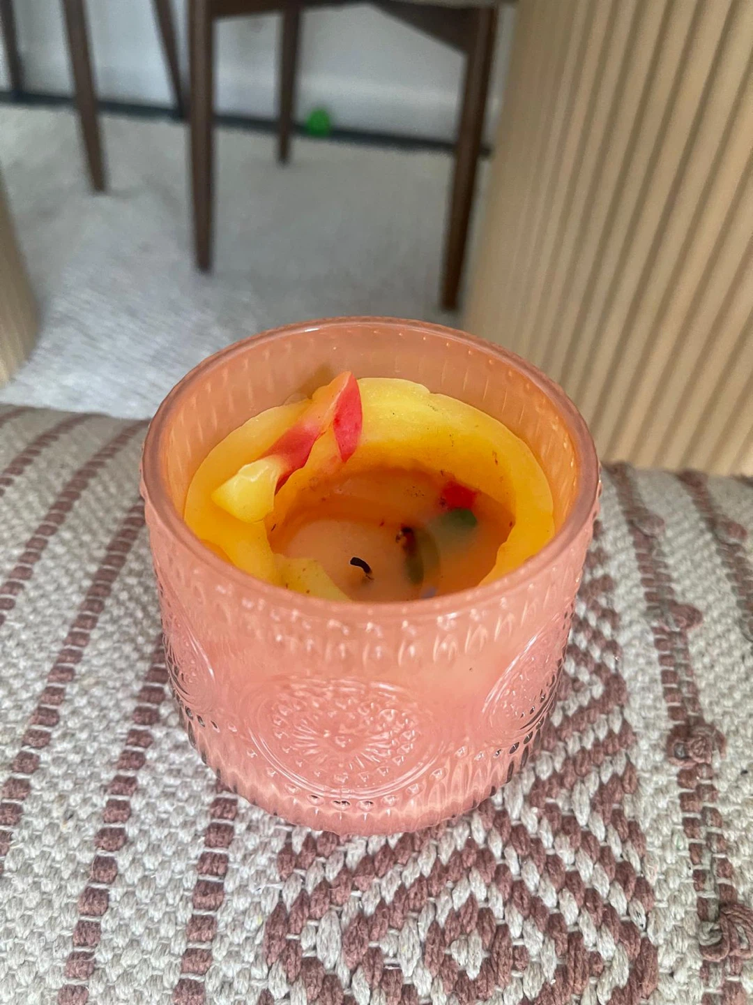 Orange Embossed Glass Scented Candle - photo 3