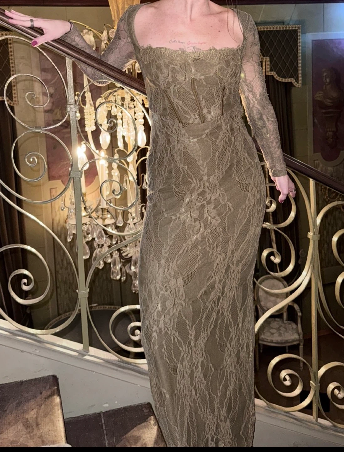Long Sleeve Lace Maxi Dress
