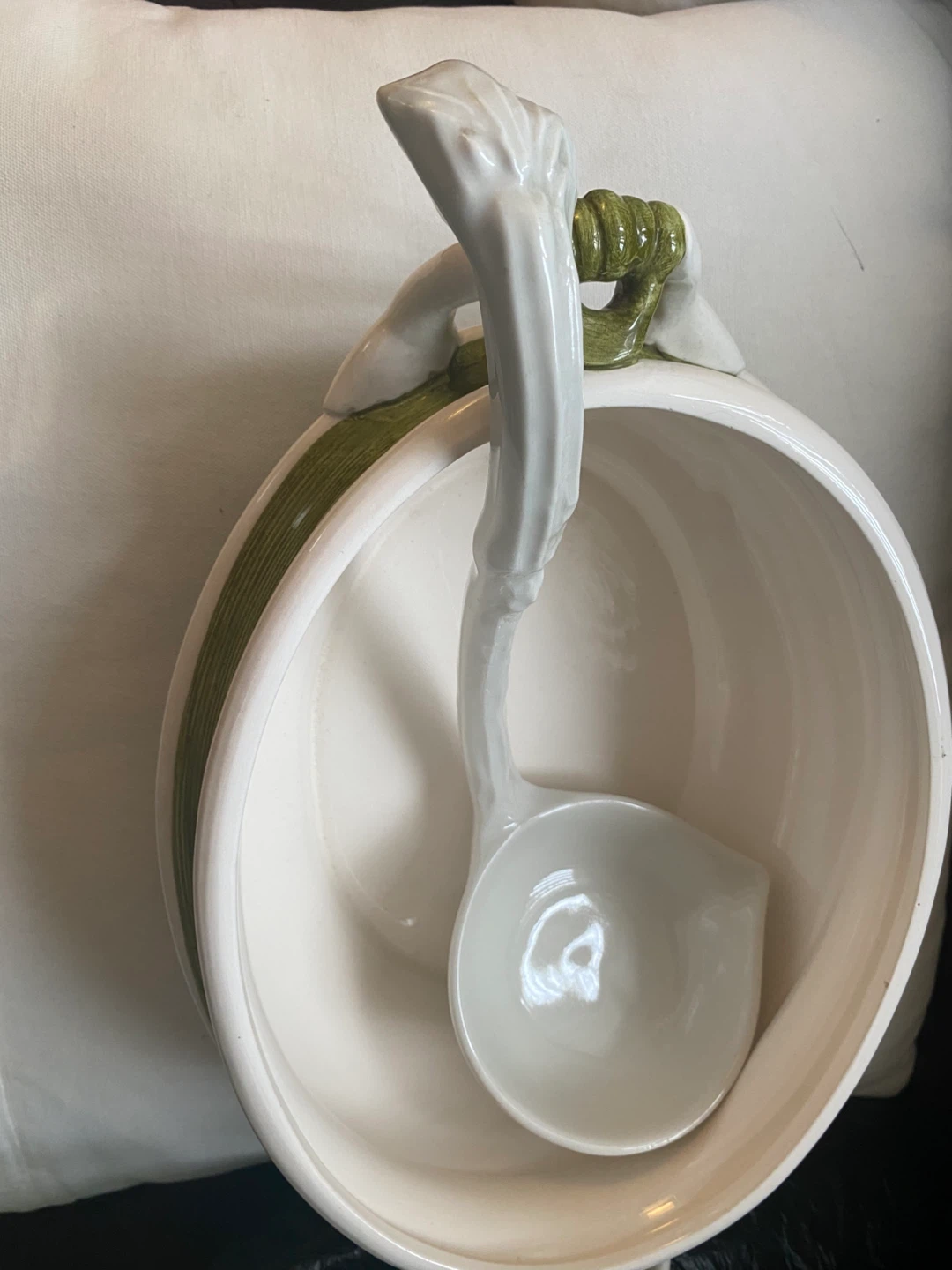 Ceramic Vegetable Soup Tureen with Ladle - photo 4
