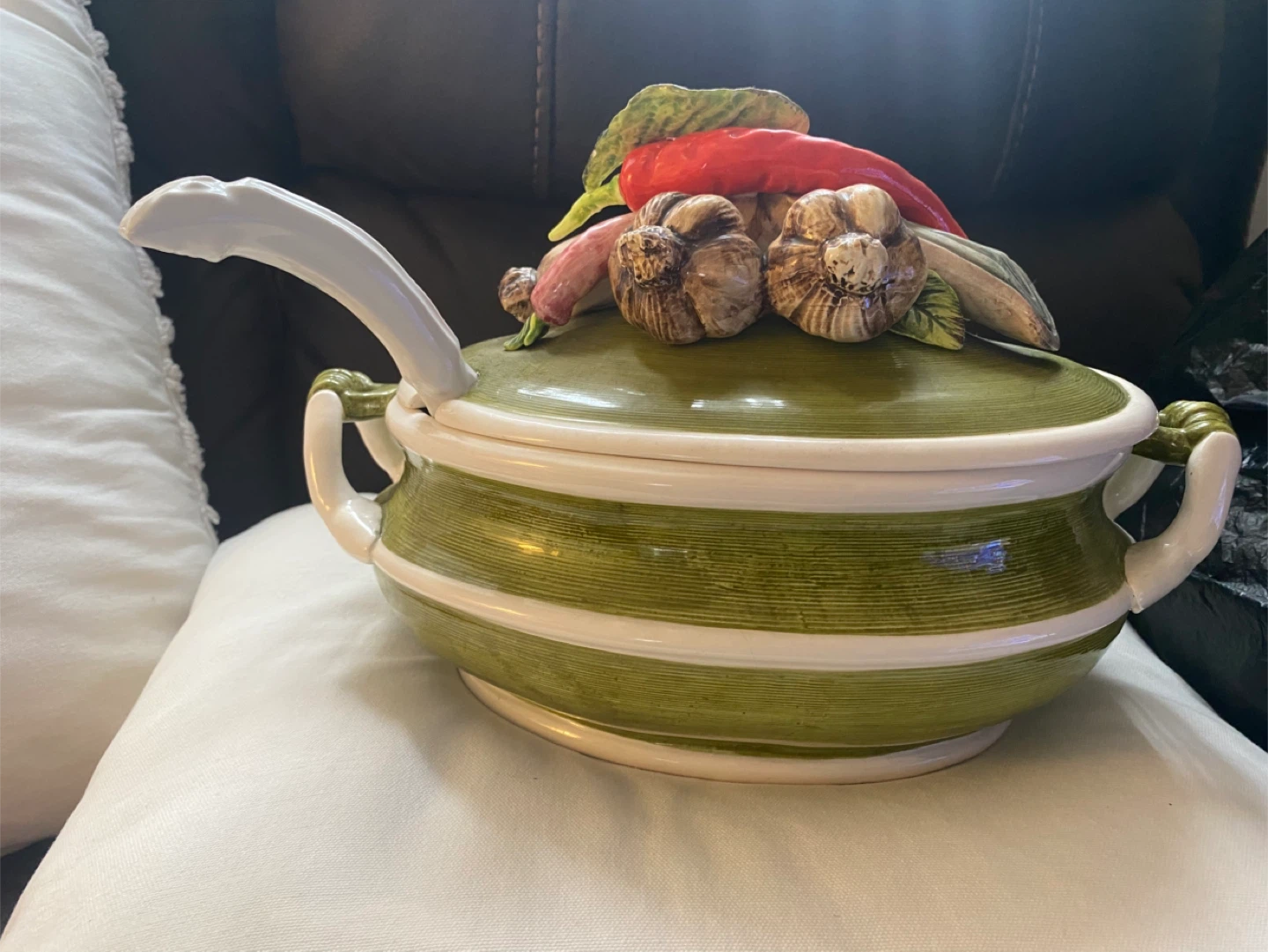 Ceramic Vegetable Soup Tureen with Ladle