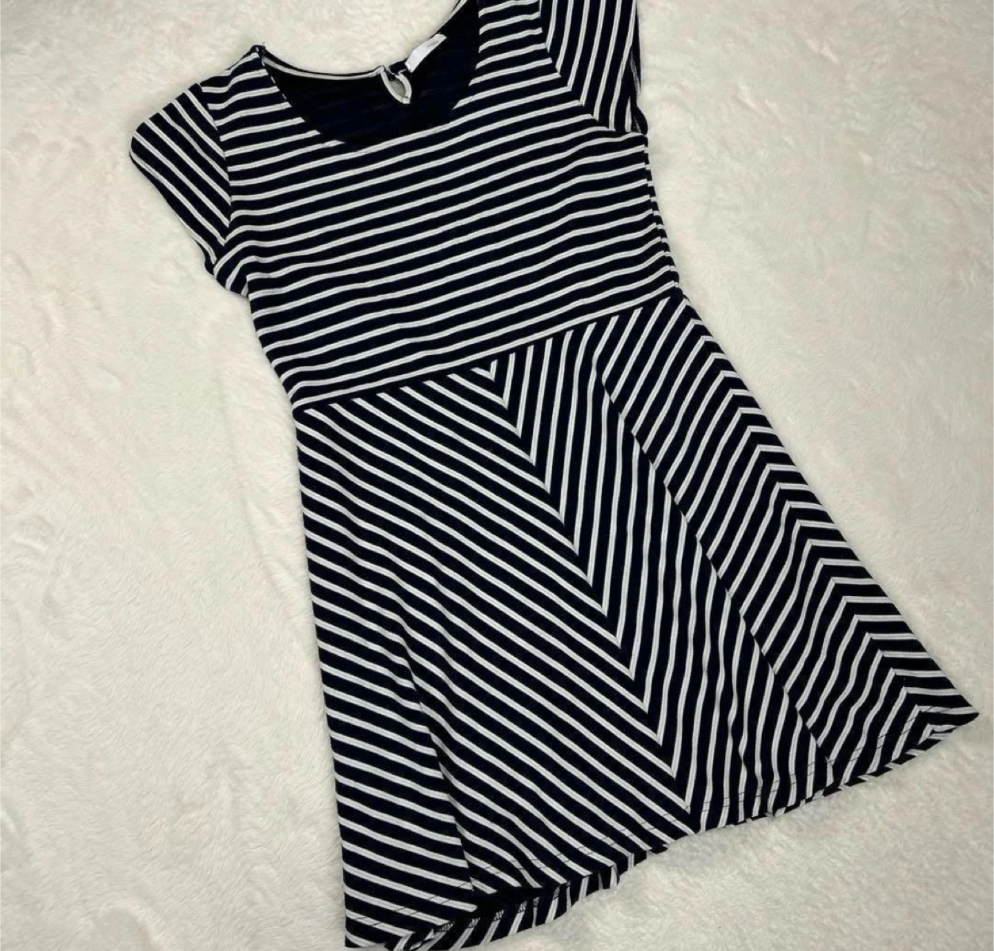 Navy and White Striped Dress