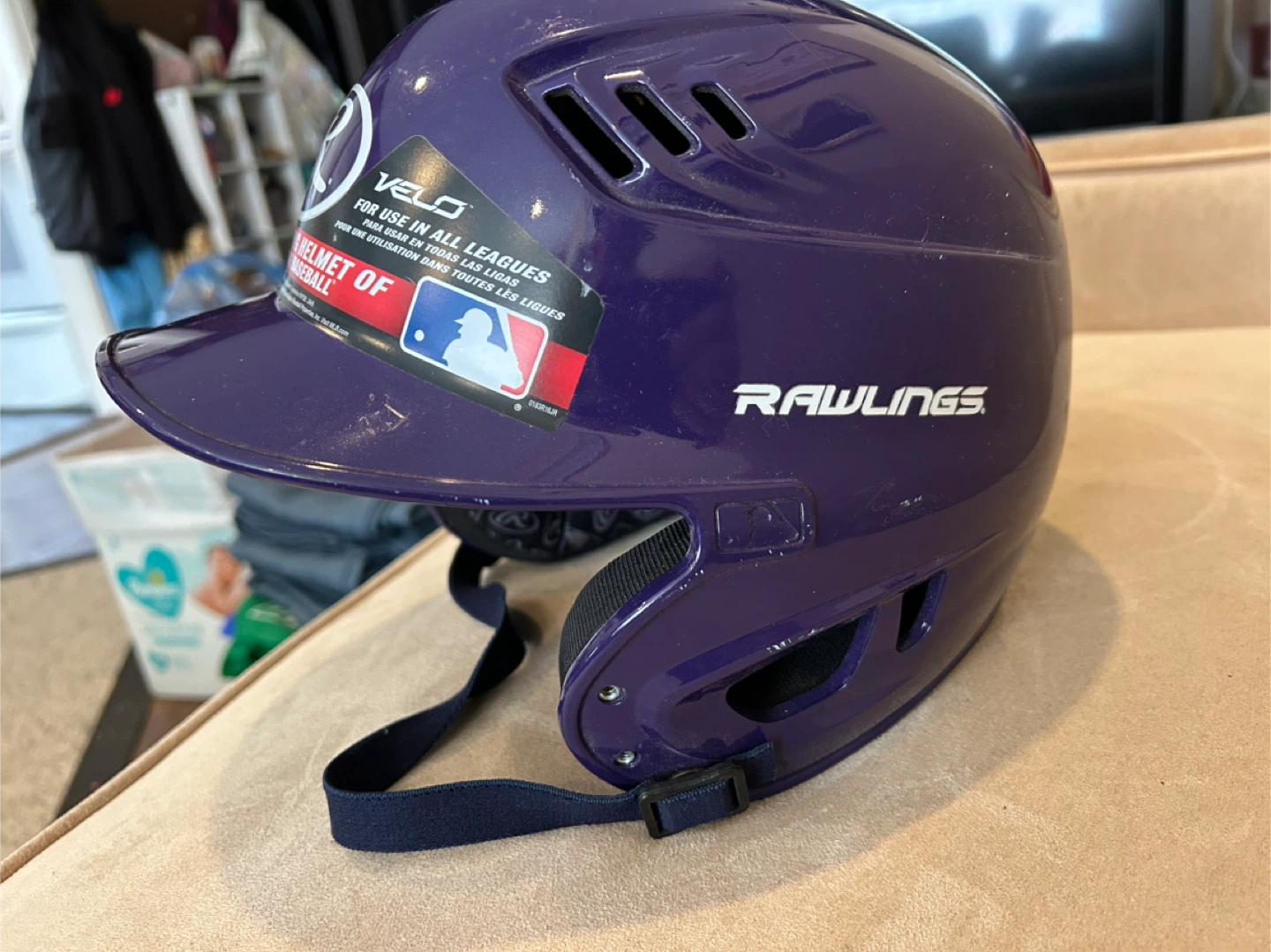 Rawlings Velo Youth Purple Official Batting Helmet