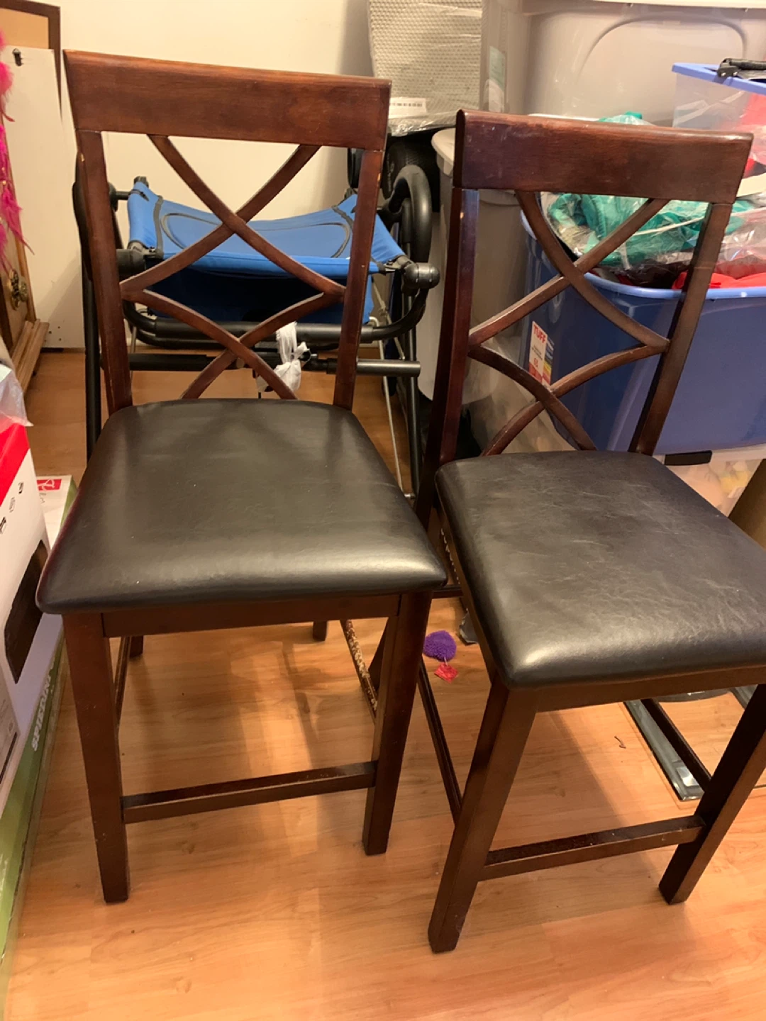 Wooden Bar Stools - Set of 2