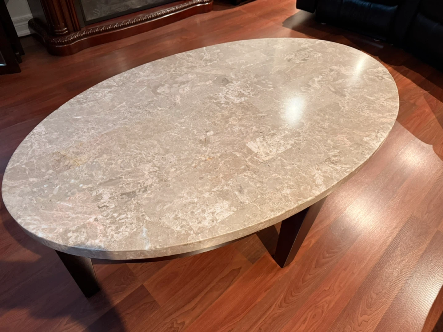 Oval Coffee Table with Marble Top - photo 2