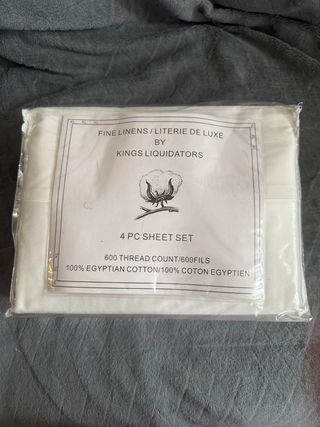 4 PC Sheet Set Queen/Grand 600 Thread Count Egyptian Cotton