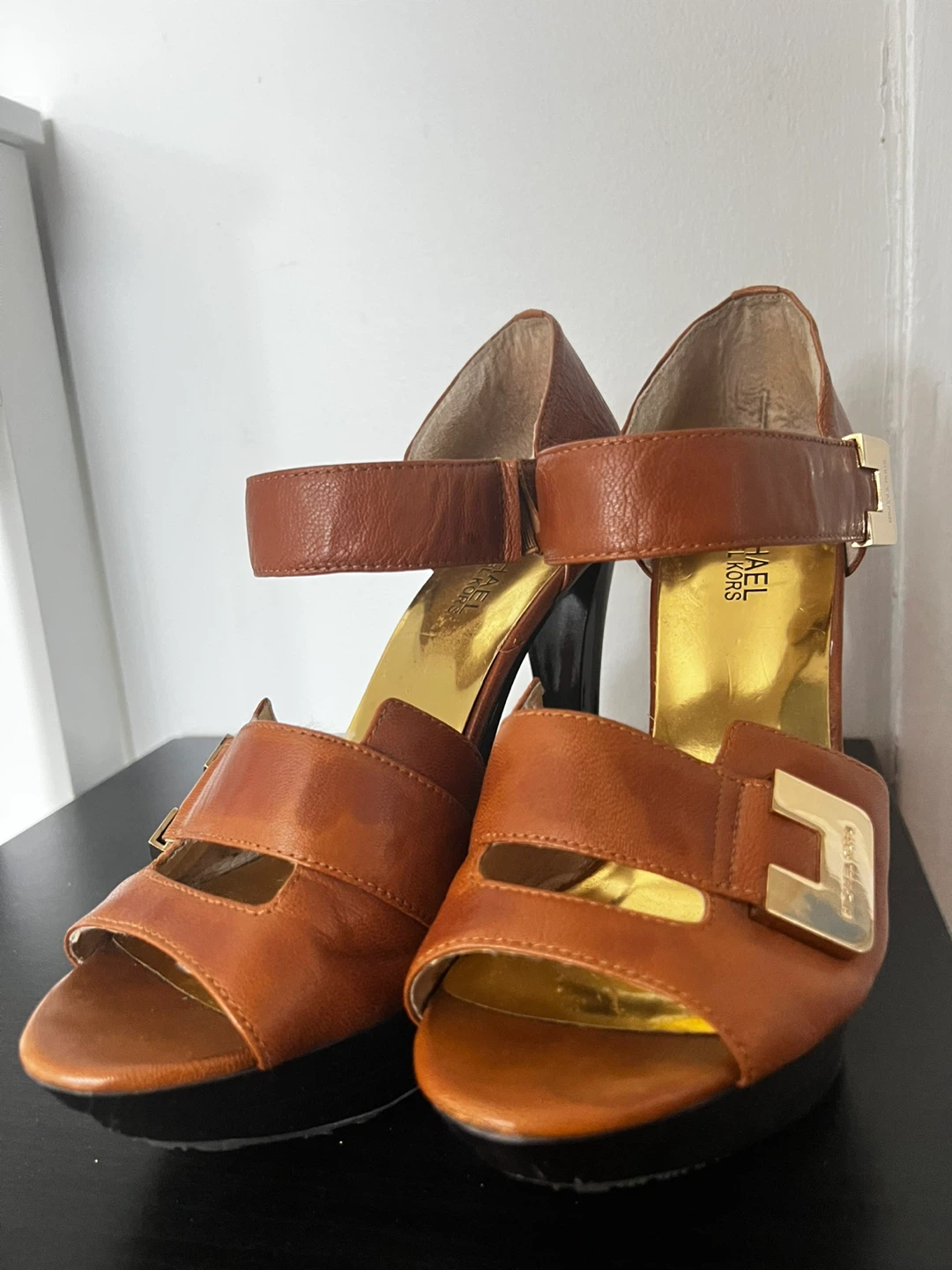 Michael Kors Women's Leather Platform Heels - Brown - photo 2