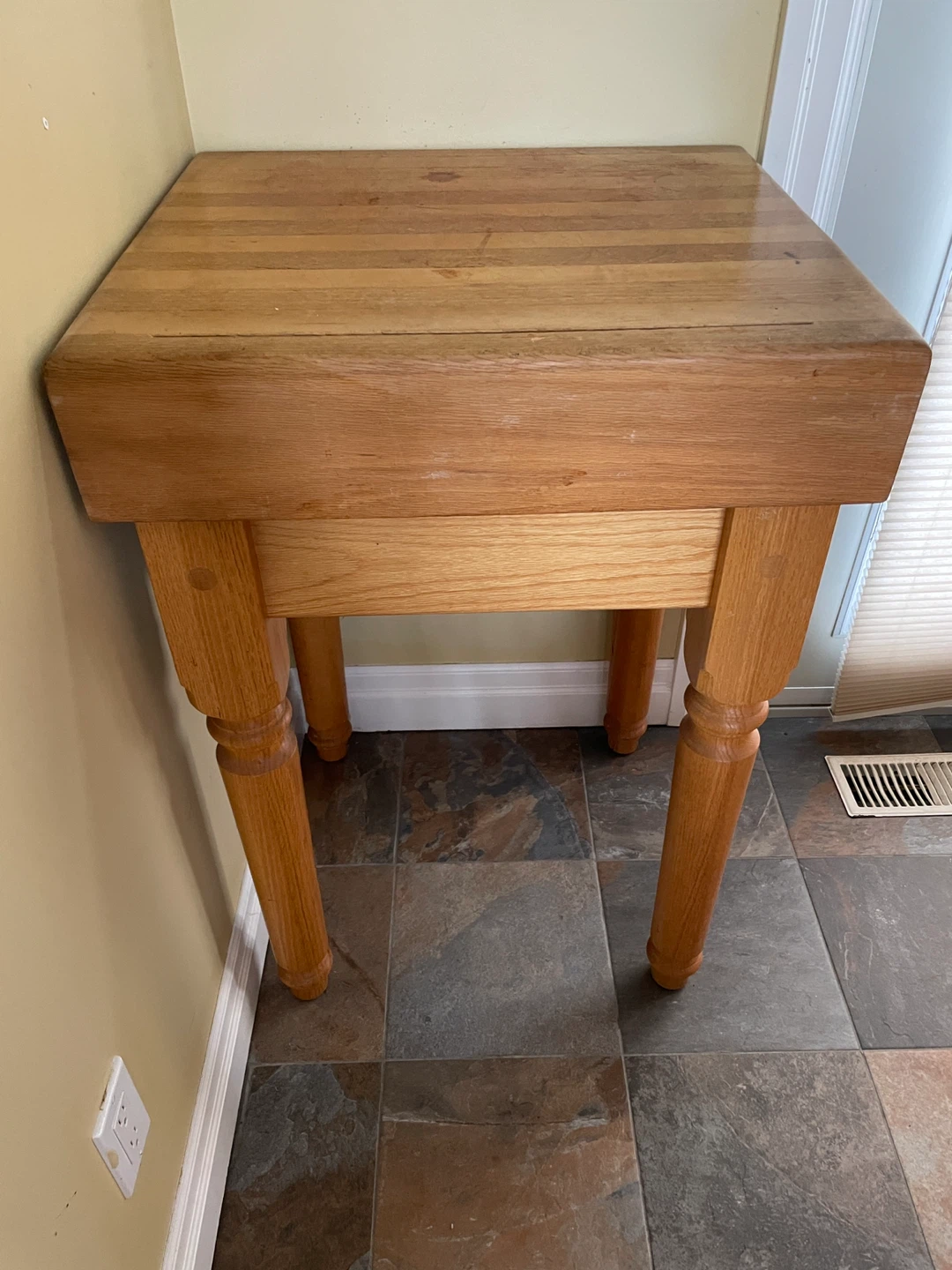 Solid Wood Butcher Block Kitchen Island Table