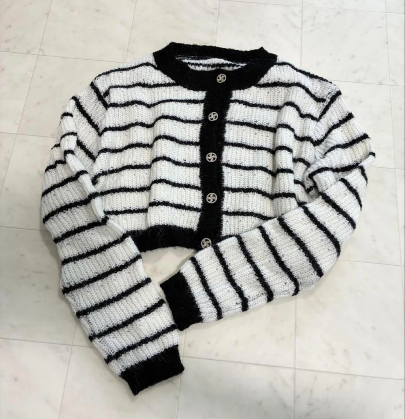 Striped Cropped Cardigan