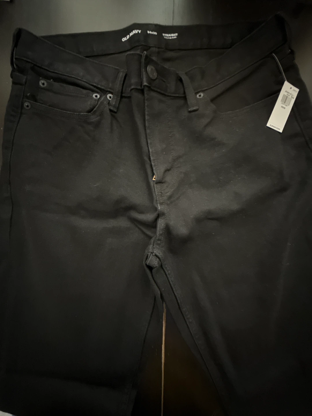 Old Navy Men's Black Straight Fit Jeans 34x30