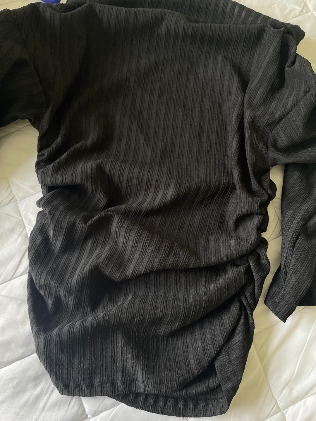 Black Ribbed Off-the-Shoulder Top - photo 3