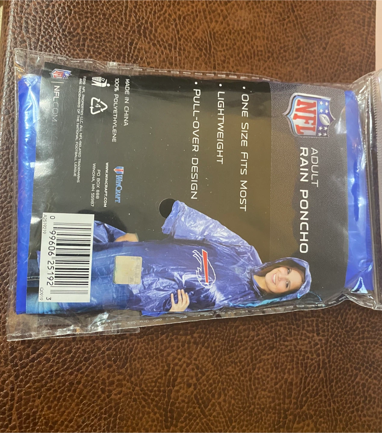NFL Adult Rain Poncho - One Size Fits Most - Lightweight