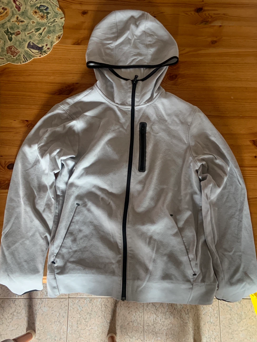 Grey Hooded Zip-Up Jacket [ACTIVE-WEAR]