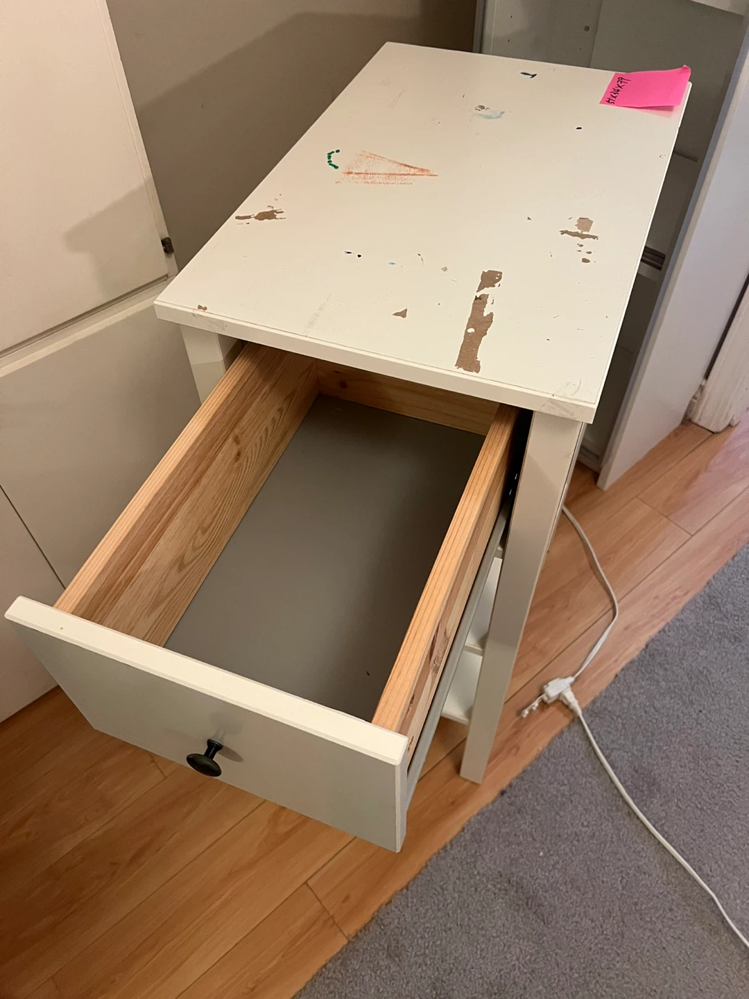 White Desk with Drawers, side table with drawer - photo 5