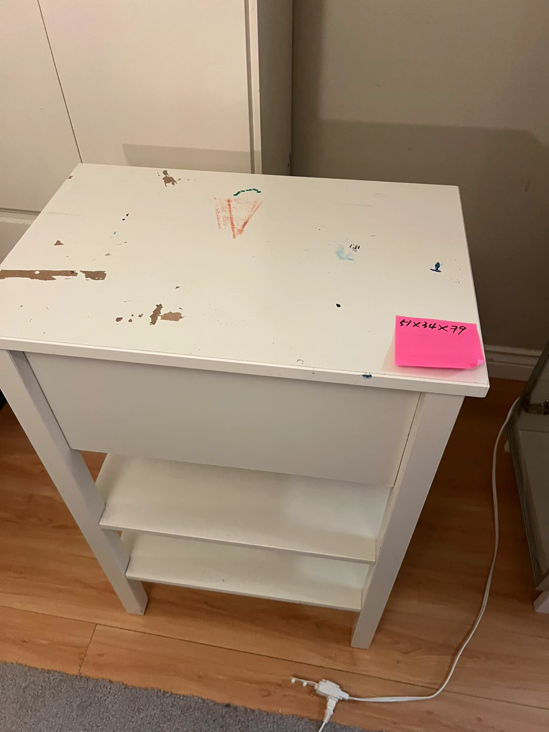 White Desk with Drawers, side table with drawer - photo 4