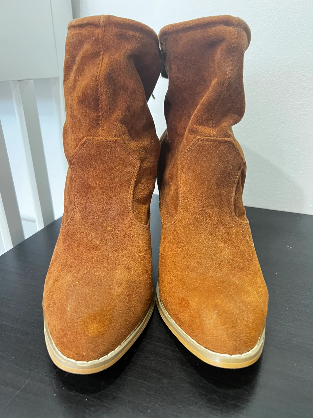 Brown Suede Ankle Boots with Lace-Up Detail - photo 2