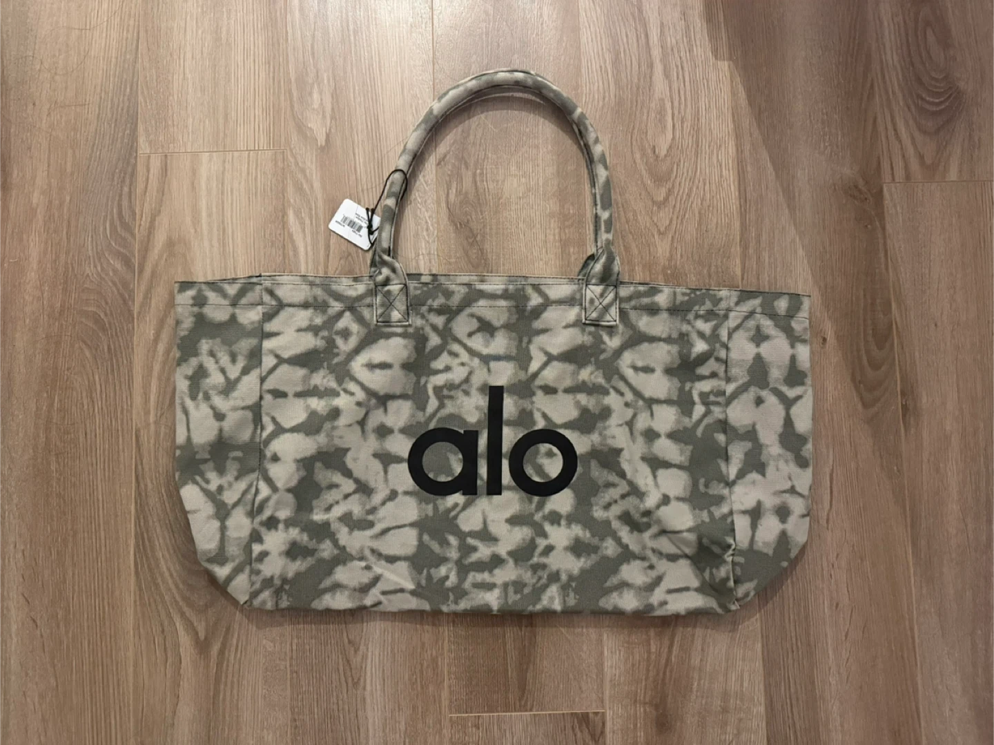 Alo Iconic Shopper Tote Bag - Grey Tiedye