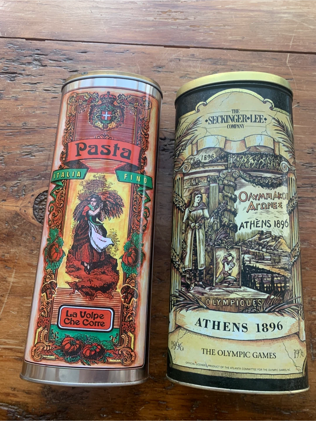 La Volpe Che Corre Pasta Tin & Athens 1896 Olympic Games Tin Set