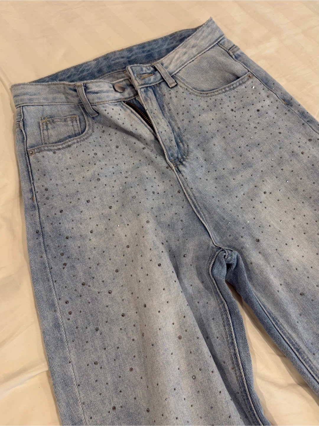 Light Wash Rhinestone Jeans