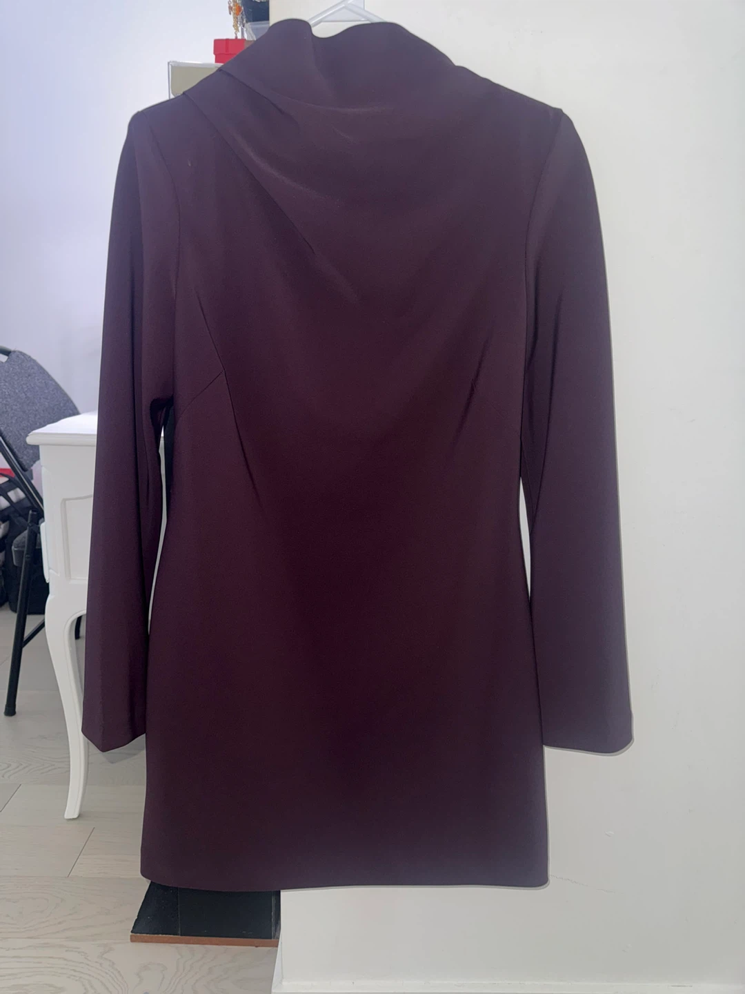 Deep Plum Long Sleeve Blazer Dress