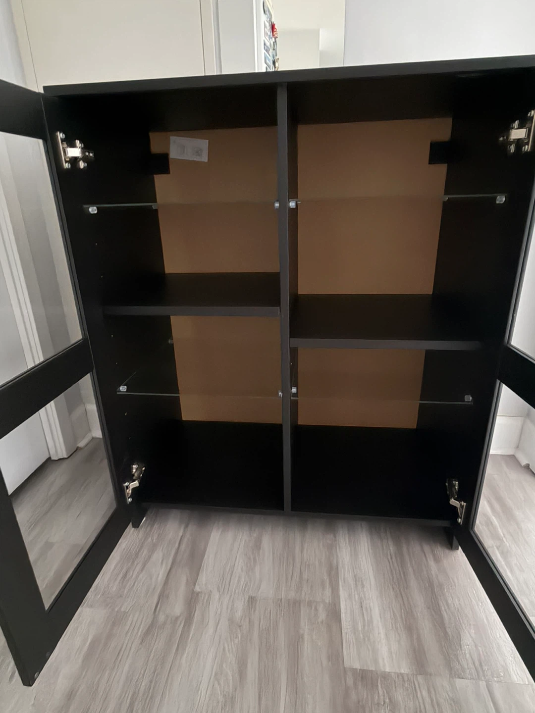 Black display cabinet with glass doors - photo 3
