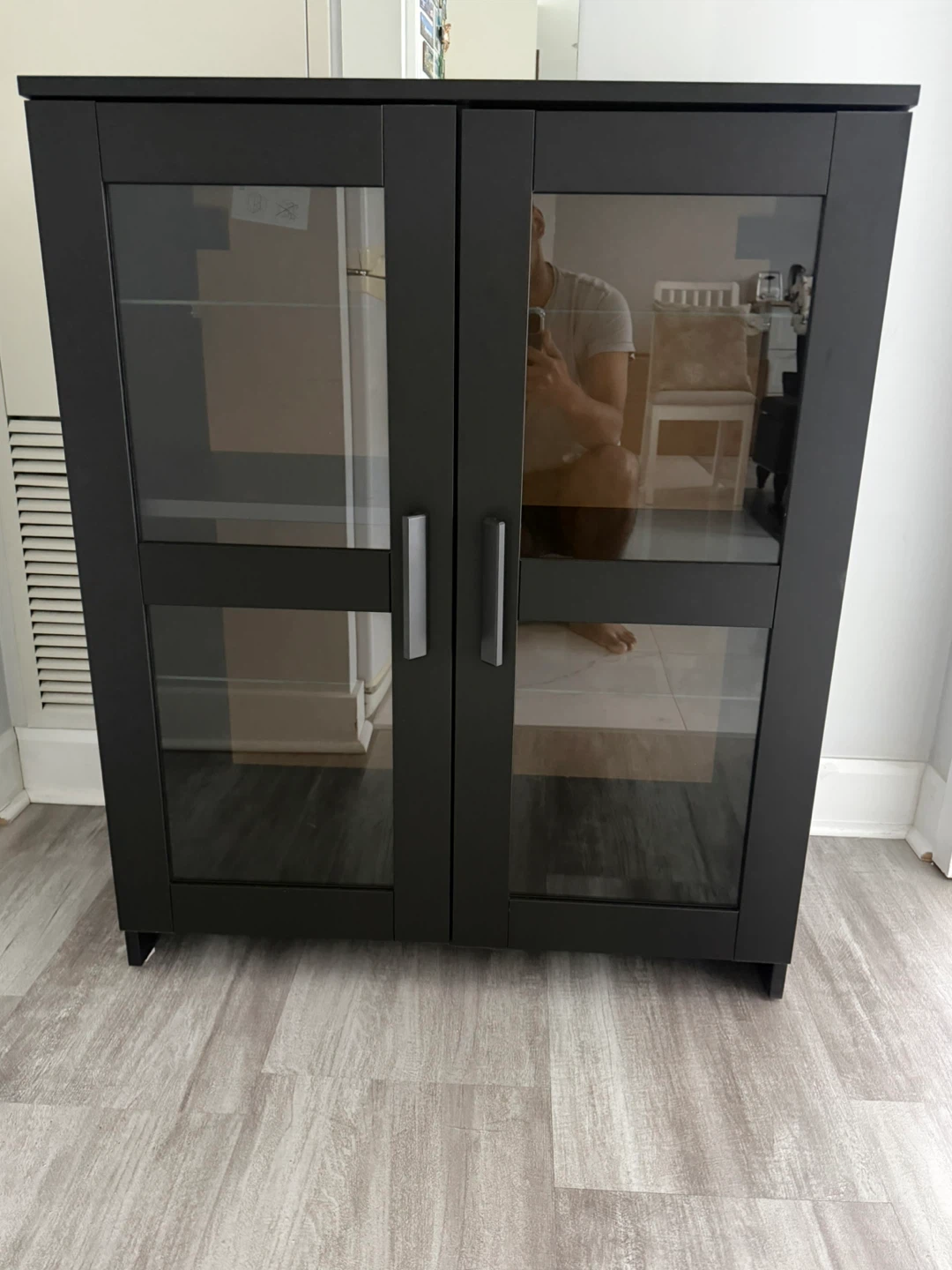 Black display cabinet with glass doors - photo 4