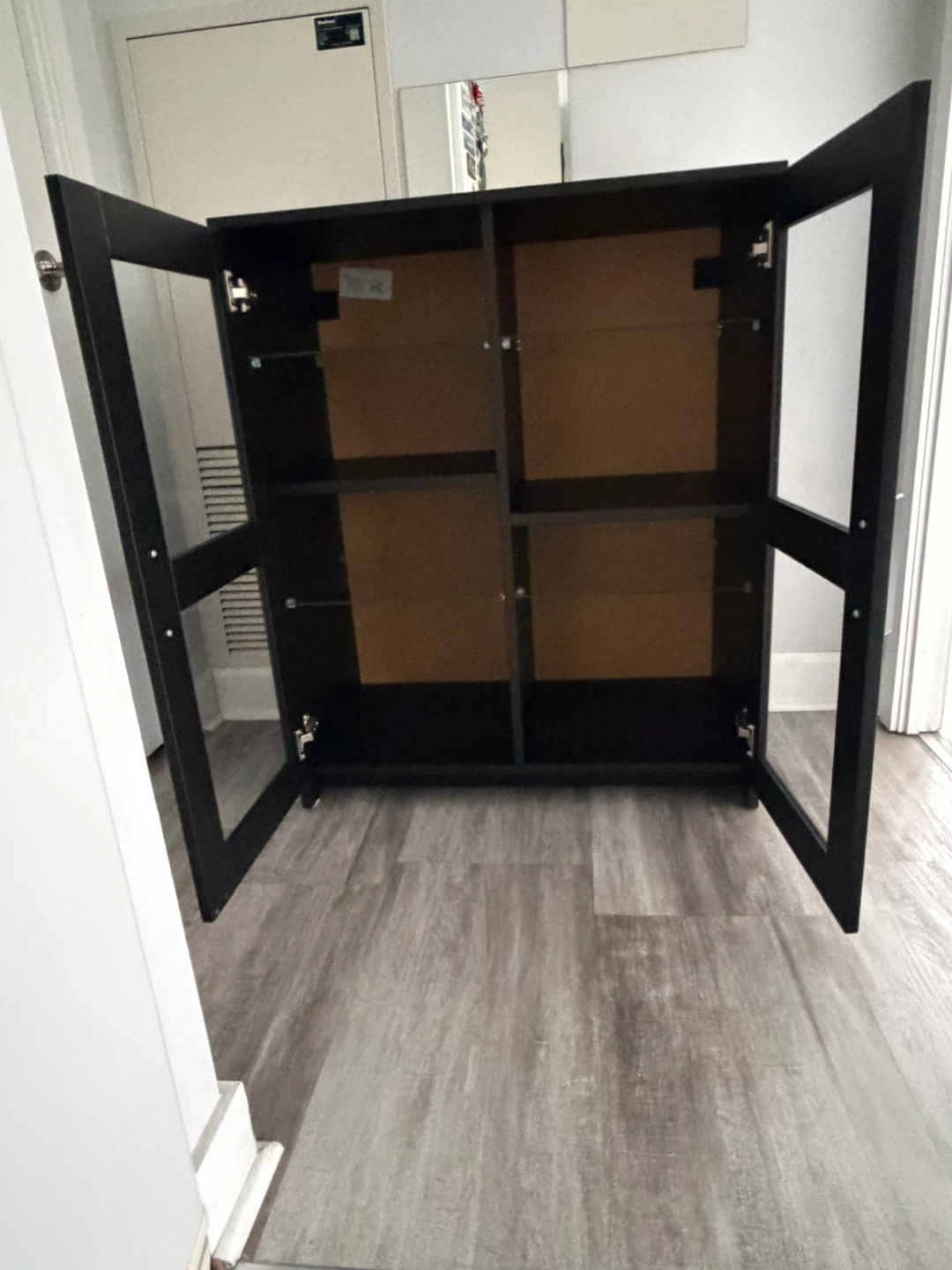 Black display cabinet with glass doors - photo 2