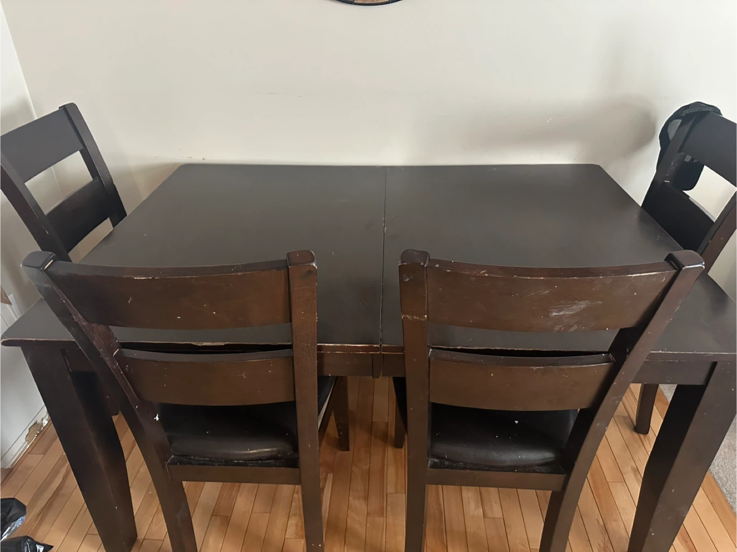 Dark Brown Dining Table with 4 Chairs