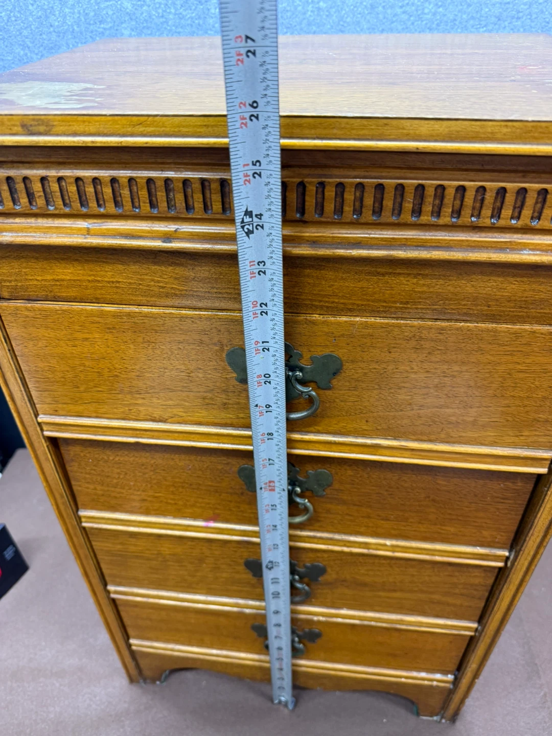 Vintage Sewing Cabinet Craft Storage Organizer With Drawers - photo 4