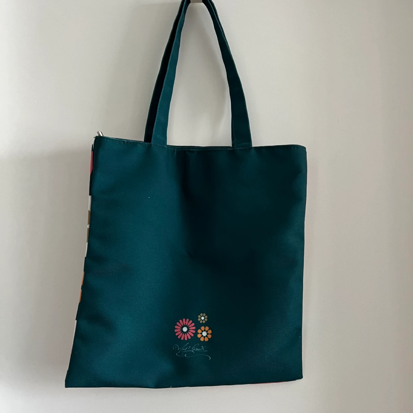 NWT Green Floral Tote Bag with Zipper - photo 2