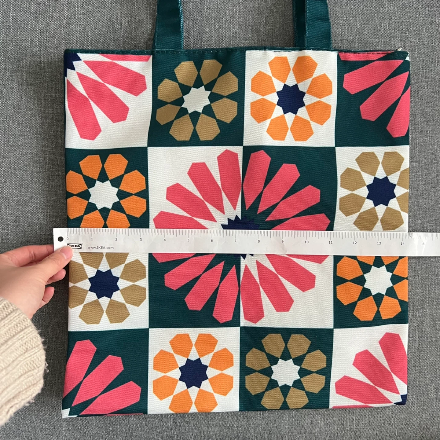 NWT Green Floral Tote Bag with Zipper - photo 5