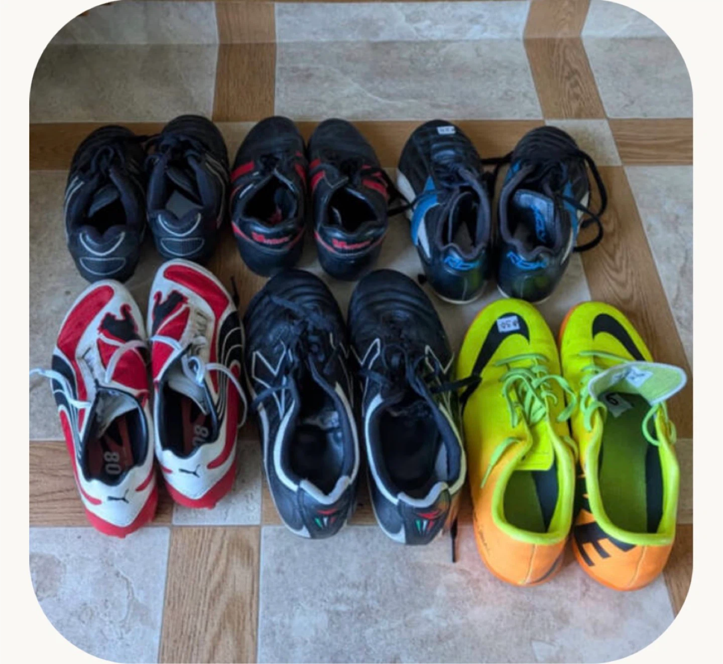 Assorted Soccer Cleats & Indoor Shoes