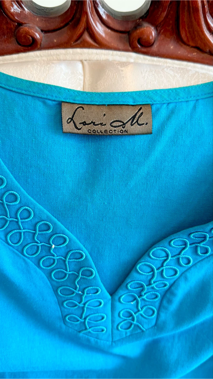 Lori M. Collection Blue Sleeveless Top and Pants Set - photo 4