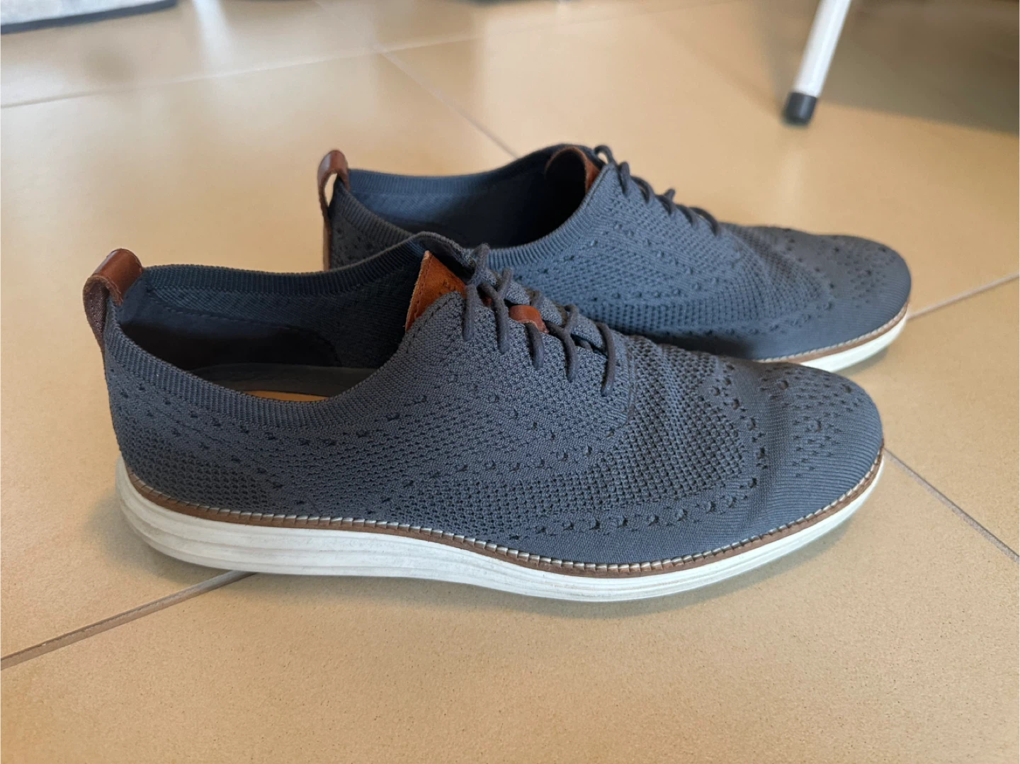 Cole Haan Zerogrand Wingtip Oxford Shoes Grey Knit