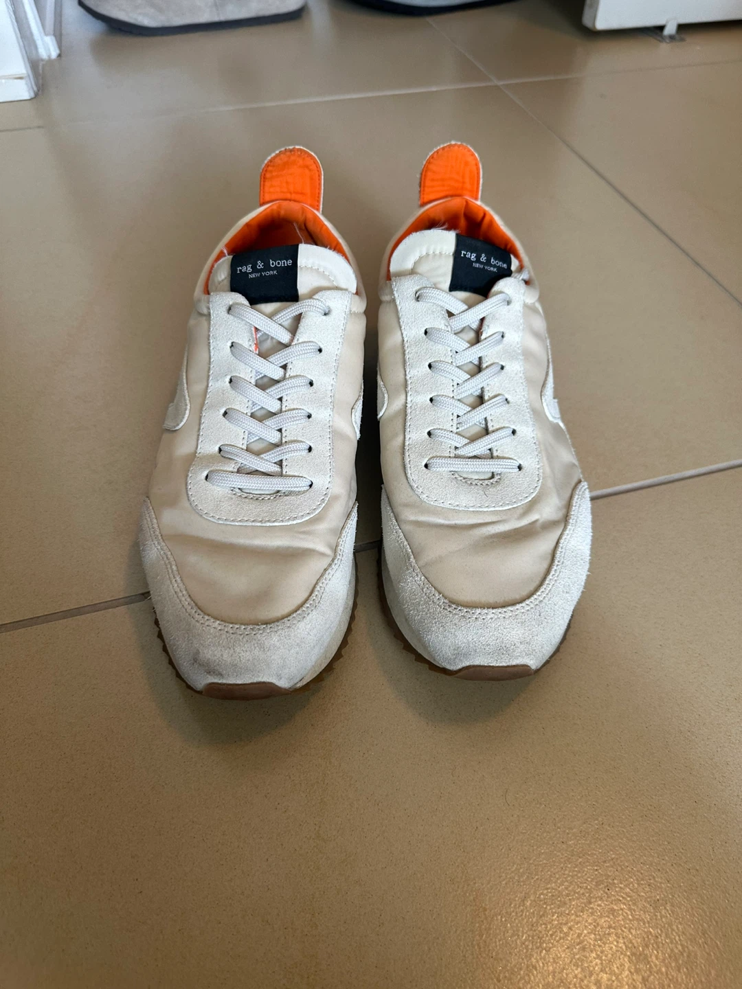 Rag & Bone White & Orange Retro Sneakers - photo 2