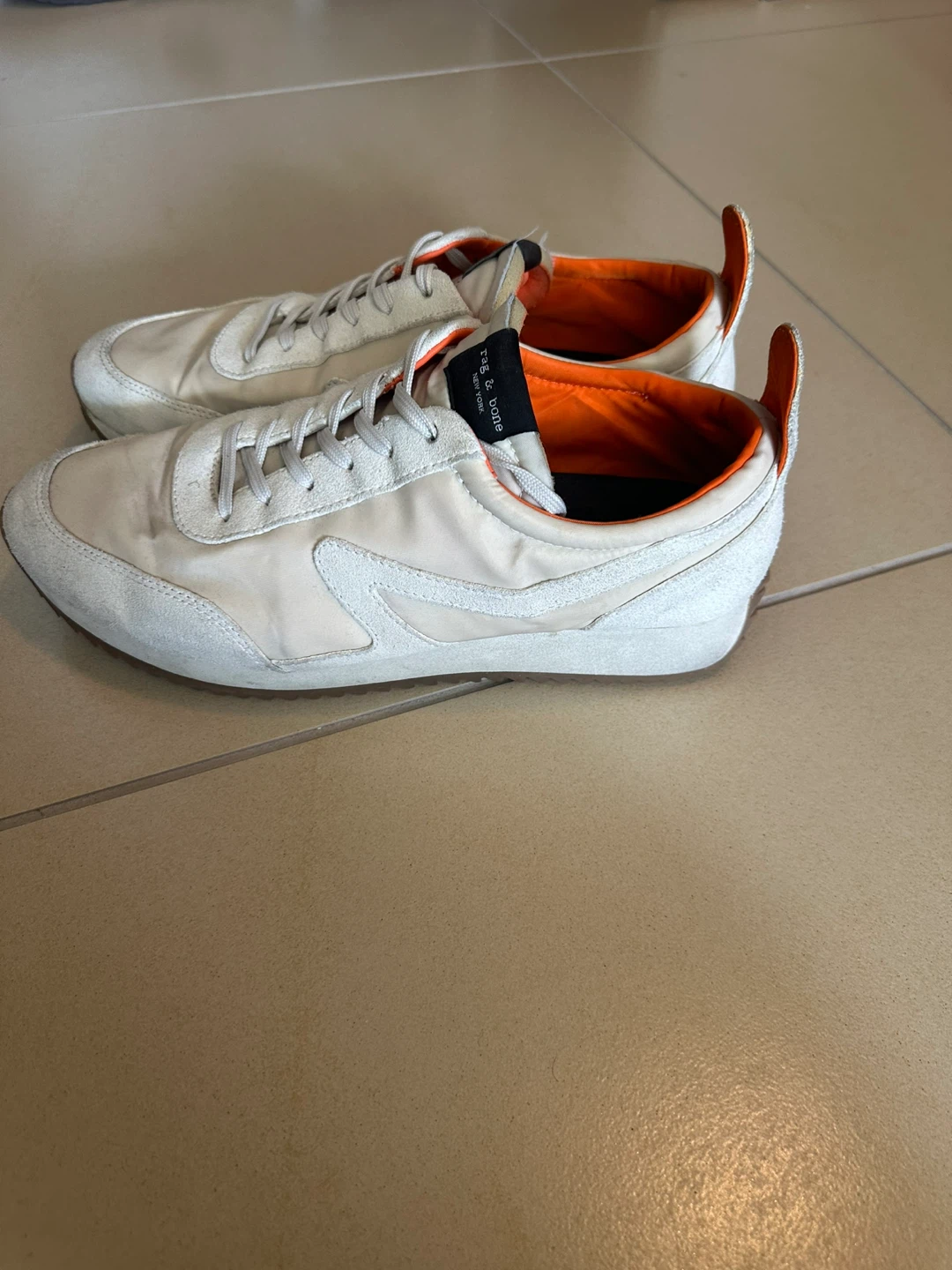 Rag & Bone White & Orange Retro Sneakers - photo 3