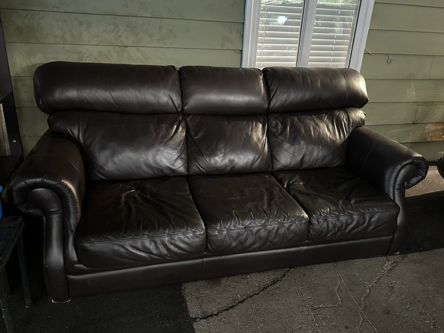 Dark Brown Leather Sofa