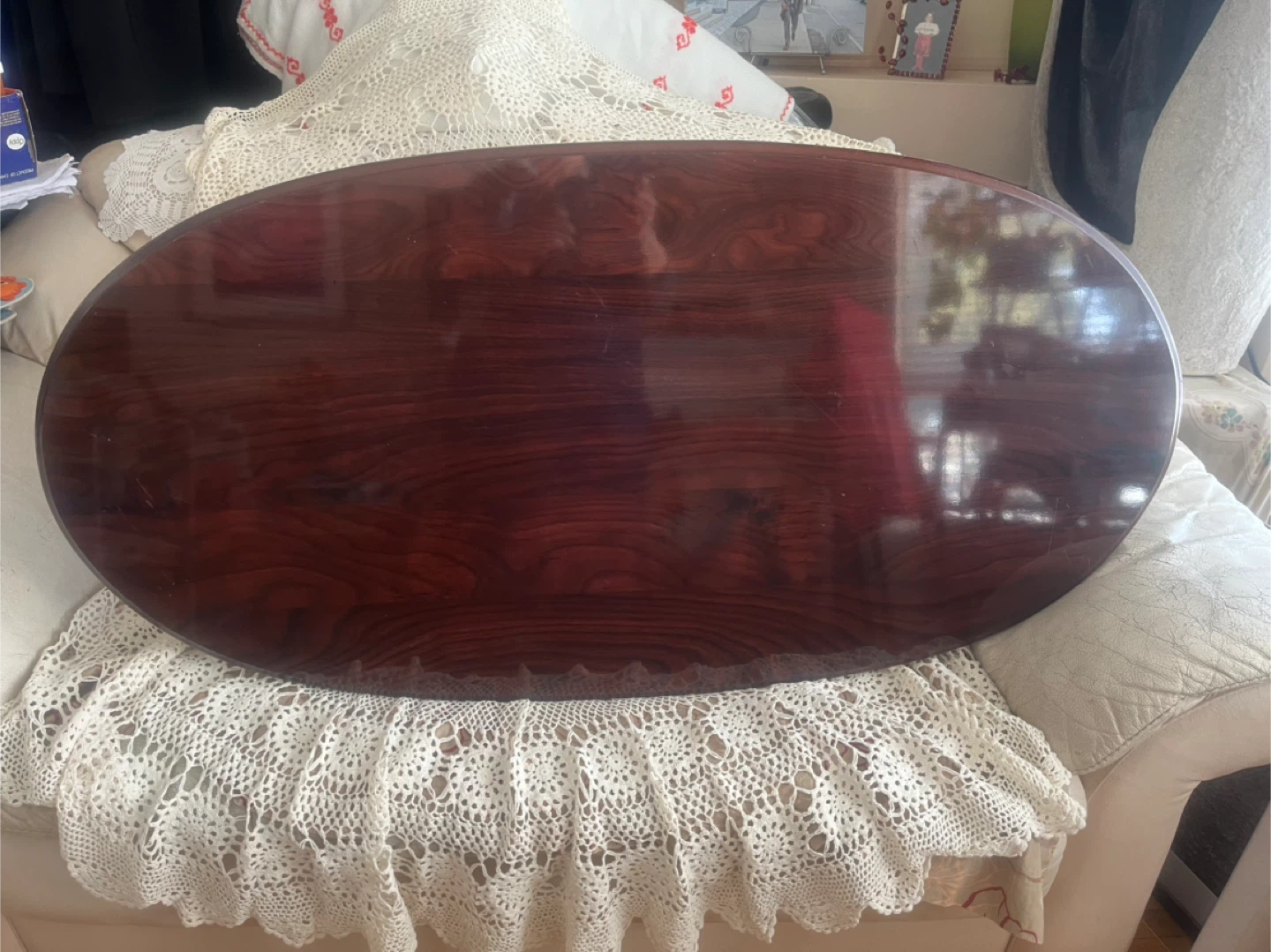 Oval Coffee Table set, with round end table - photo 3