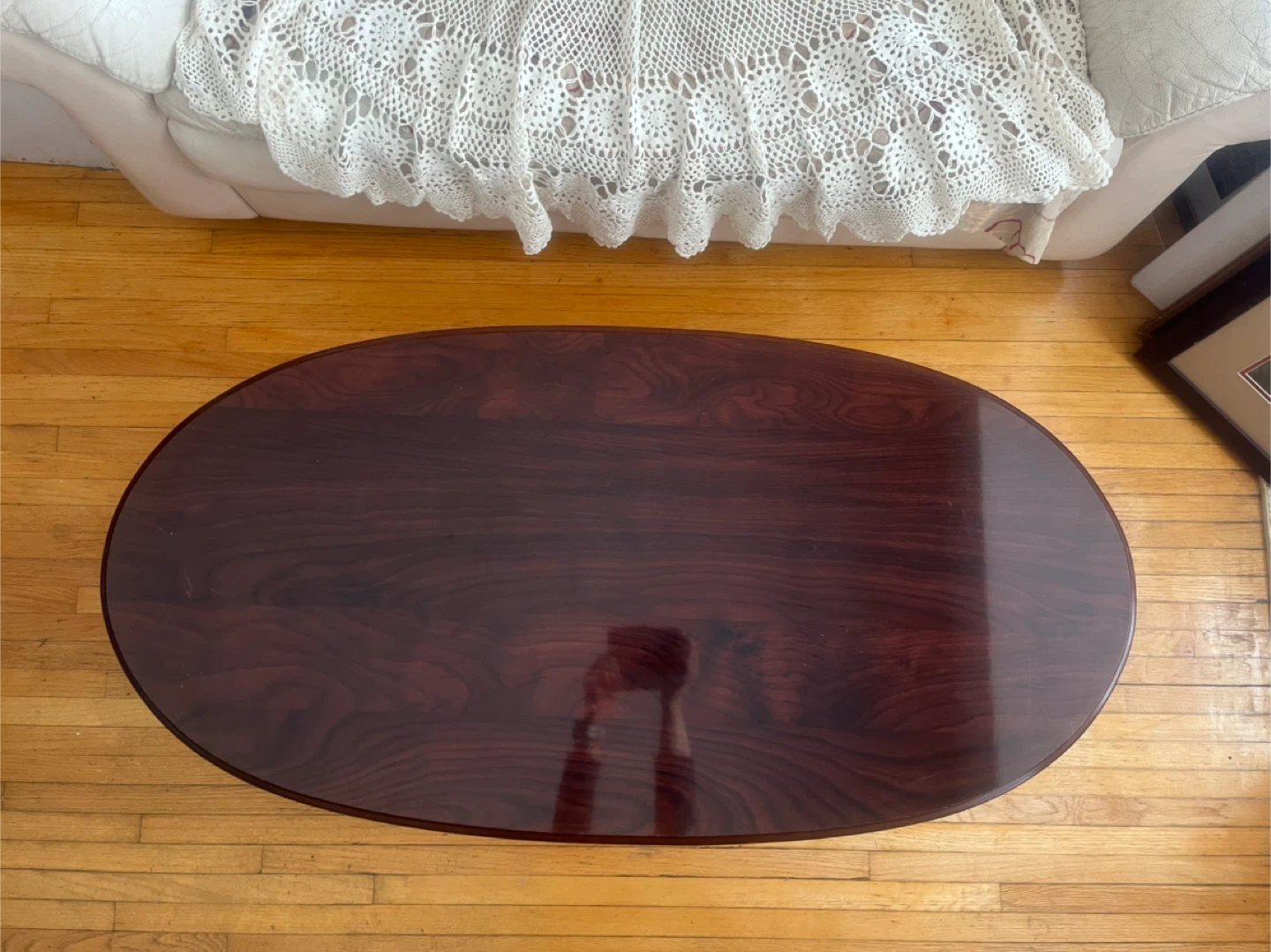 Oval Coffee Table set, with round end table - photo 2