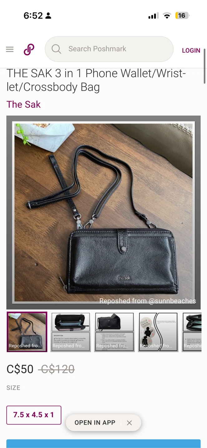 The Sak Black Leather 3-in-1 Phone Wallet/Wristlet/Crossbody Bag - photo 5