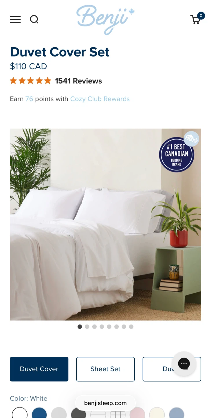 Benji Duvet Queen Cover Set - White - photo 3