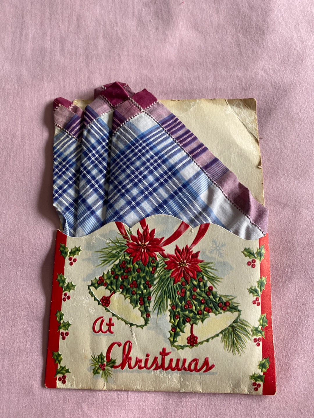 Vintage Christmas Handkerchief Set